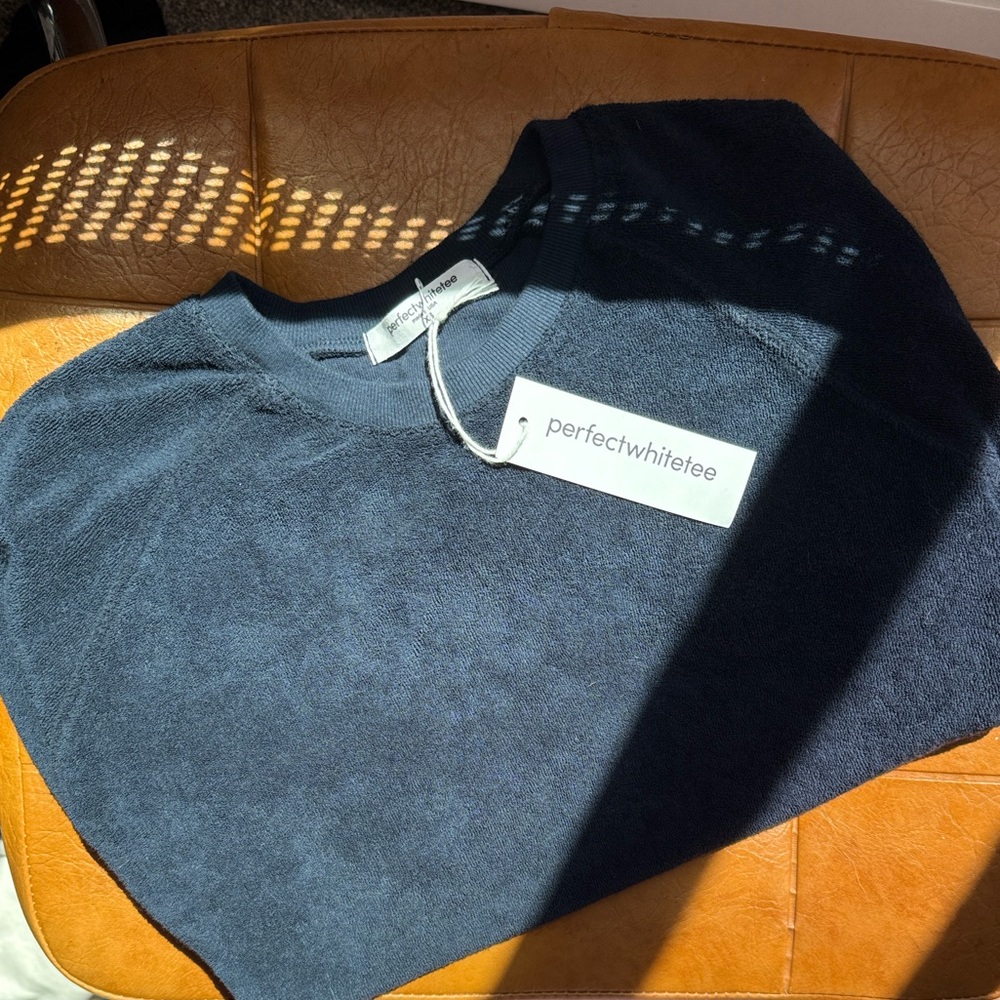 perfectwhitetee Navy Blue Crewneck Sweater